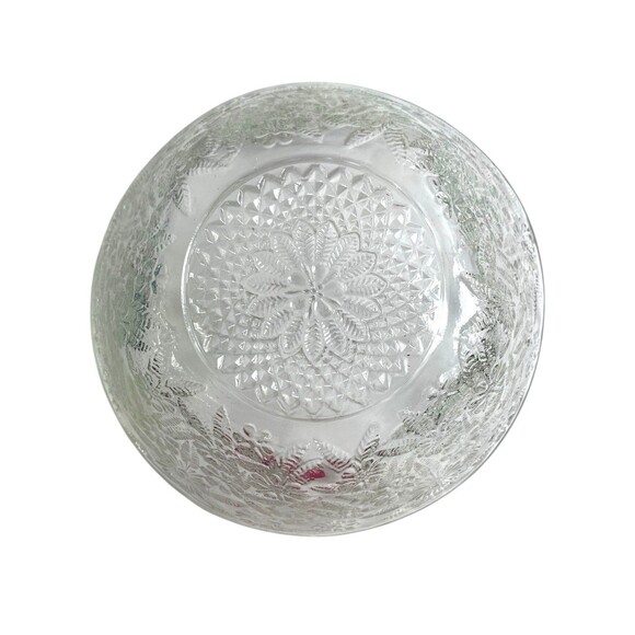 Vintage 1940s Floral Indiana Pressed Glass Ornate Daisy Serving Bowl 7.5” - Picture 6 of 8